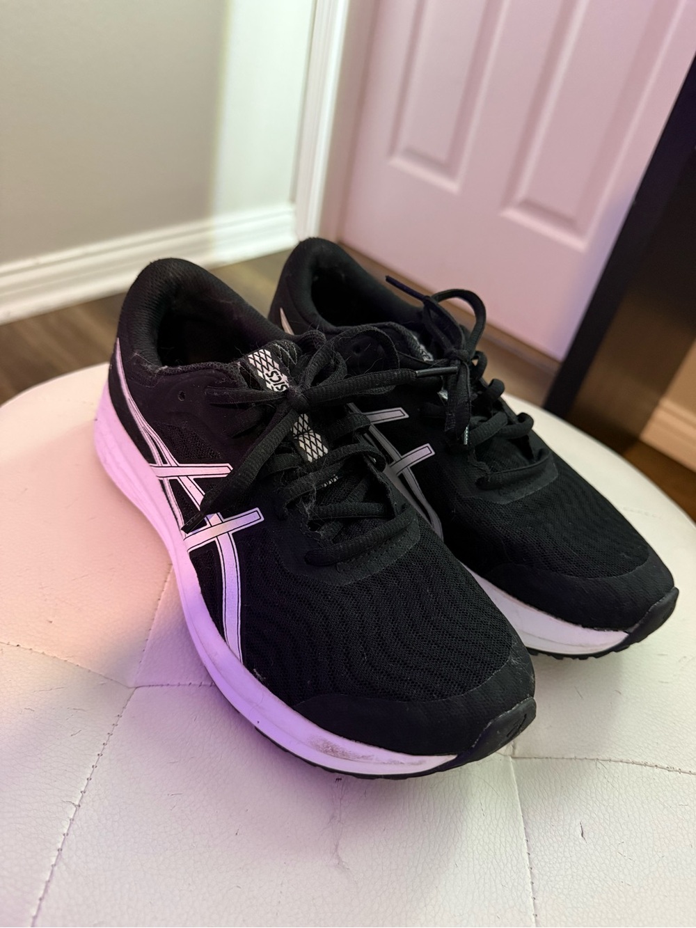 Asics Black Sneakers with White Accents